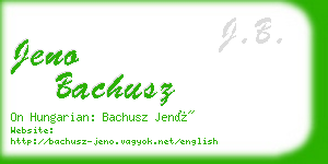 jeno bachusz business card